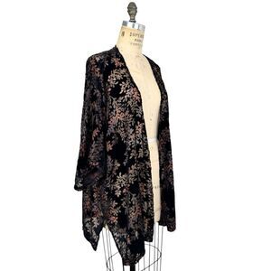 Wild Honey Floral Velvet Burnout Kimono Black M Dark Romantic Fairy Whimsigoth